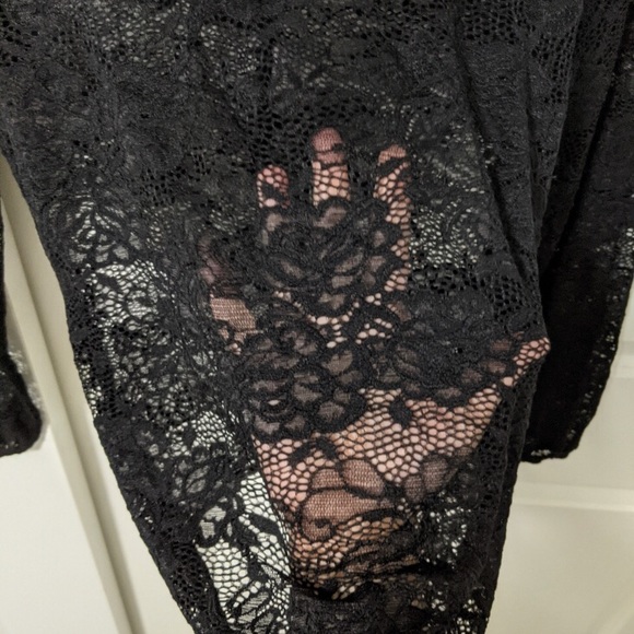 NWT George Black Lace long sleeve Shirt size Medium - Picture 3 of 8
